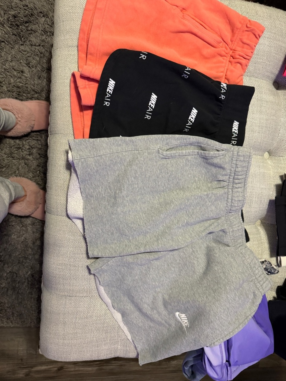 Nike Coral, Black & Gray Athletic Shorts Trio